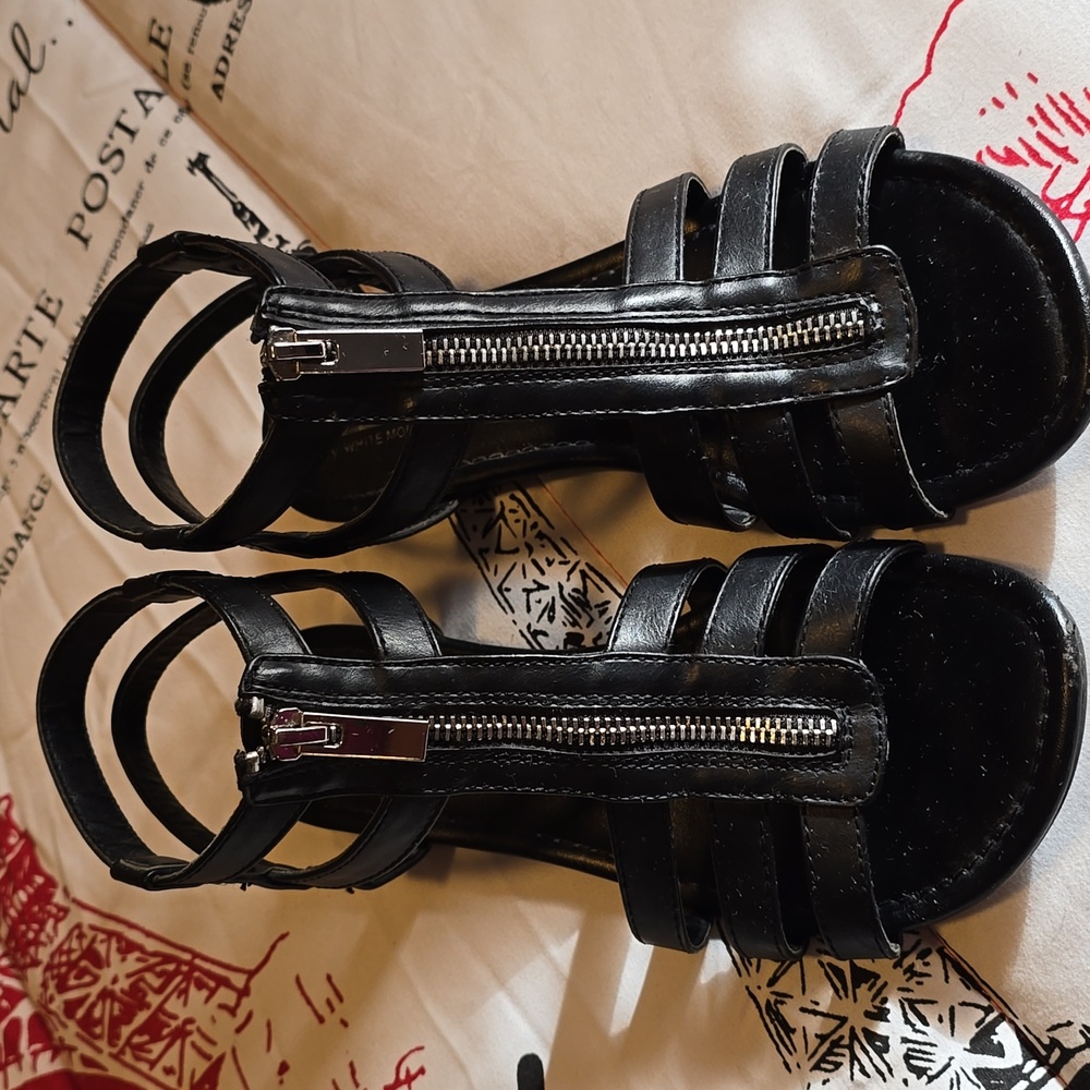 White Mountain Black Strappy Sandals - Picture 4 of 12